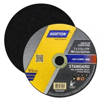 DISCO DE CORTE STANDARD 180X1.6X22.23 - NORTON