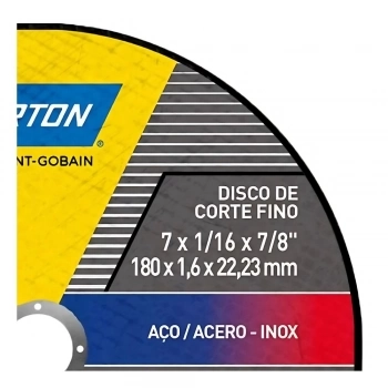 DISCO DE CORTE STANDARD 180X1.6X22.23 - NORTON