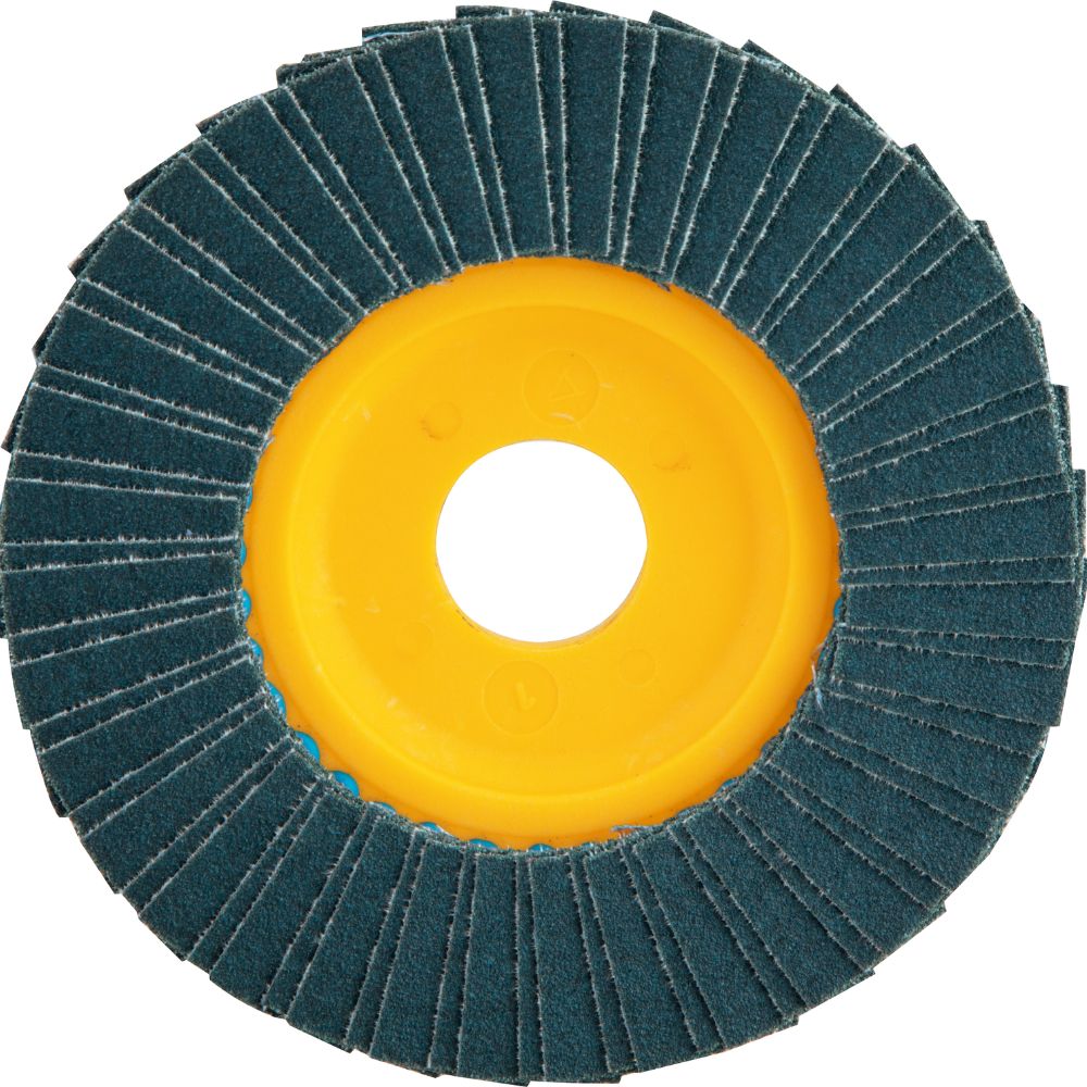 DISCO DE DESBASTE TIPO FLAP GRAO 120 115MM X 22MM - FIBRA OVD