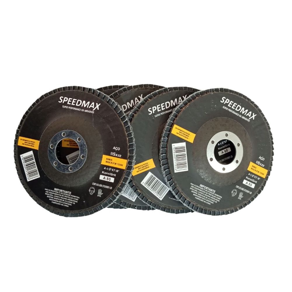 DISCO DE DESBASTE TIPO FLAP GRAO 40 115MM X 22MM -  FIBRA TNT