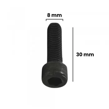 PARAFUSO ALLEN C/ CABECA CILINDRICA 8 X 30MM MA ACO (CX 100 UNIDADES)