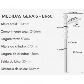 BOMBA EXTRATORA MANUAL P/ PRODUTO QUIMICO P/ TAMBOR 60 LITROS BR60 - BR PUMP