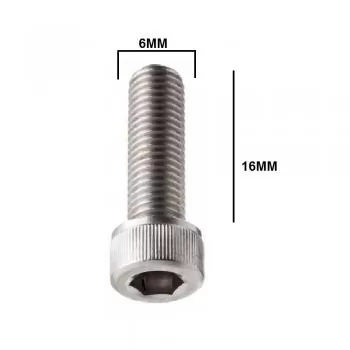 PARAFUSO ALLEN C/ CABECA CILINDRICA 6 X 16MM INOX