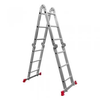 ESCADA ARTICULADA MULTIFUNCIONAL 8 EM 1 - ALUMINIO 3X4 - 12 DEGRAUS - WORKER